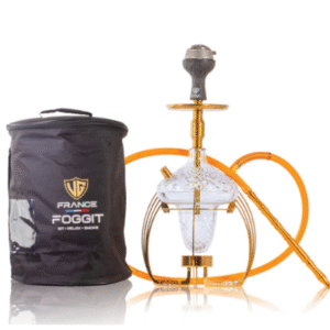 VG France Crown Hookah with Bag (LED & Remote) - Gold Stem / CGB Base